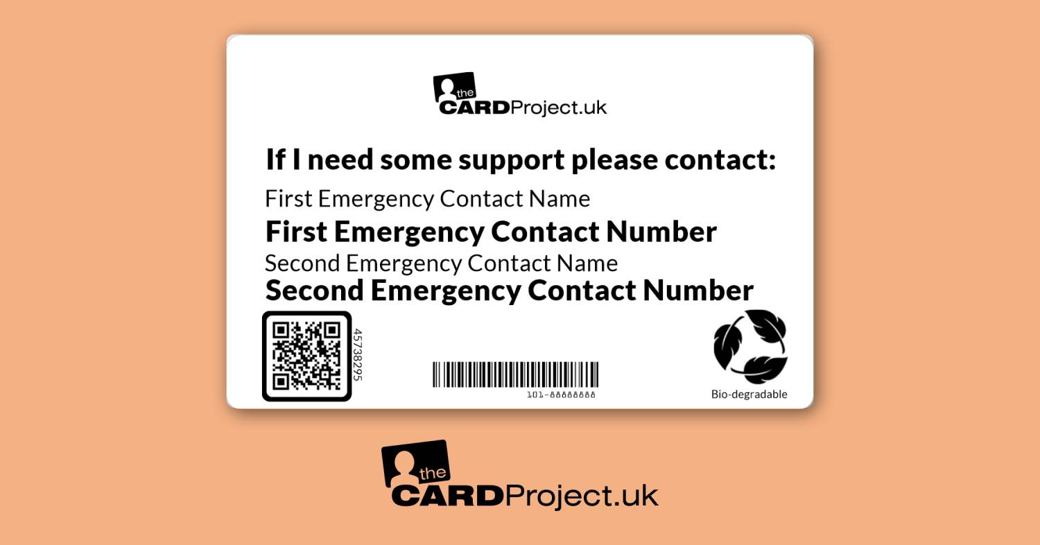 Motor Neurone Disease Mono Medical ID Card (REAR)